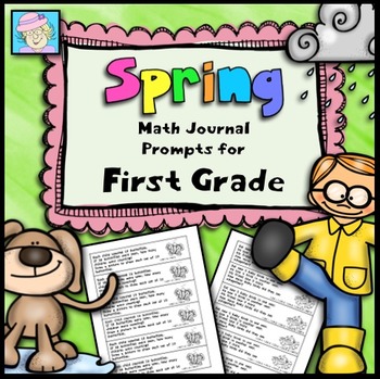Preview of Spring First Grade Math Journal Prompts | Math Journal Prompts 1st Grade