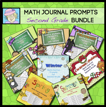Preview of Math Journals Prompts 2nd Grade BUNDLE