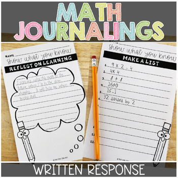 Preview of Math Journal Writing Response | Printable & Digital | Google