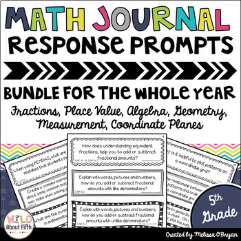 Preview of Math Journal Prompt BUNDLE 5th Grade