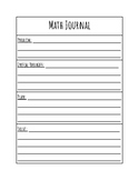 Math Journal Template