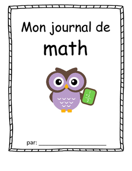 Preview of Math Journal cover- French