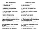 Math Journal or Math Interactive Notebook Writing Prompts