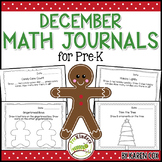 Math Journals: DECEMBER Preschool Kindergarten PreK