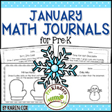 Math Journals: JANUARY Preschool Kindergarten PreK