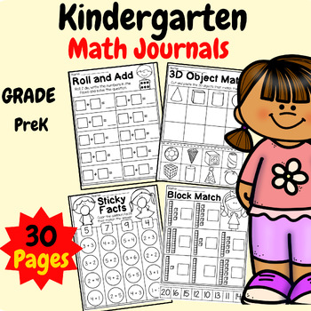 Preview of Math Journals Kindergarten Worksheets for Preschool