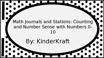 Preview of Math Journals, Stations, and Number Sense for 0-10