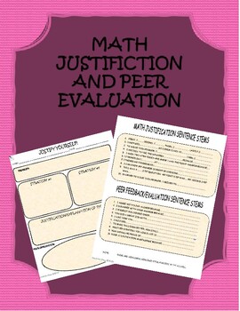 Preview of Math Justification and Evaluation Template