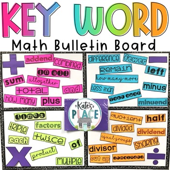 Preview of Math Key Word Bulletin Board DOLLAR DEAL
