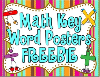 Preview of Math Key Word Posters FREEBIE!