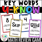 Math Key Words Game for Math Centers or Stations: U-Know
