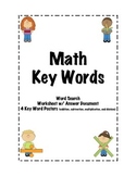 Math Key Words : Poster, Worksheet, and Word Search