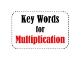 Math Key Words for Multiplication