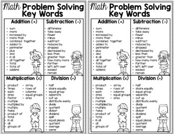 problem solving key words chart