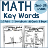 Math Vocabulary Problem Solving Key Words Anchor Chart 2nd