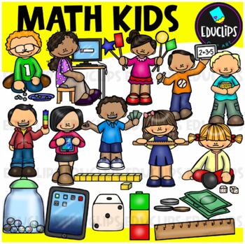 Preview of Math Kids Clip Art Set (Educlips Clipart)