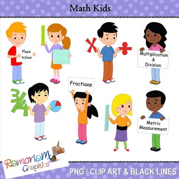 Preview of Math kids Clip art