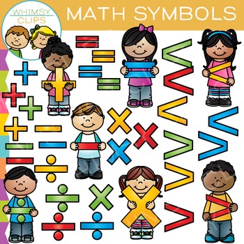 Preview of School Math Kids - Math Symbols Clip Art