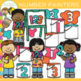 Kids Math Number Painters Clip Art