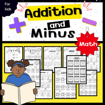 Preview of Math Kindergarten, Addition and Subtraction, No Prep, Active Templates