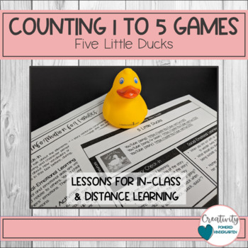 Preview of Math Kindergarten Songs – 5 Little Ducks went out one day