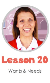 Preview of Math LESSON 20 ~ VIDEO & PRINTOUT ~ Wants and Needs