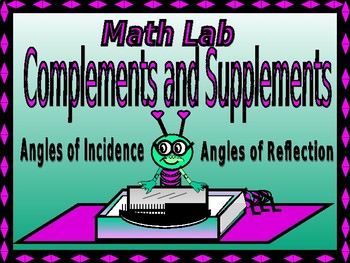 Preview of MaLab Complementary and Supplementary Angles from Light Rays/DISTANCE LEARNING