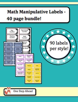 Preview of Math Labels for Manipulatives - 40 page bundle!
