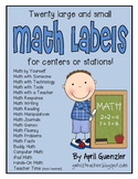 Math Labels for centers or stations (that match my FREE Daily Five style labels)