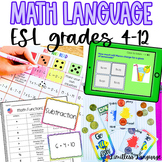 Math Operations Language Bundle for ESL Beginners grades 4-12