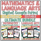 Math Language Arts Self-Grading Google Forms Bundle | Prin