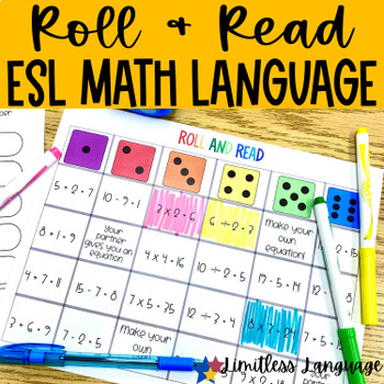 Preview of Math Language for ESL Students, Roll and Read Game