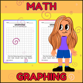 Preview of Math Large Graphing Worksheets Practice Assessment Easy Visual Quiz Homework