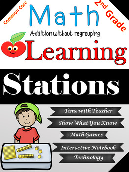 Preview of Math Learning Station Addition without Regrouping