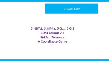 Preview of Math Lesson for Everyday Math 9.1 Coordinate Plane "Hidden Treasure"