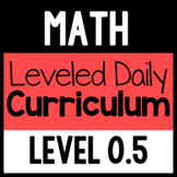 Math Leveled Daily Curriculum {LEVEL 0.5}