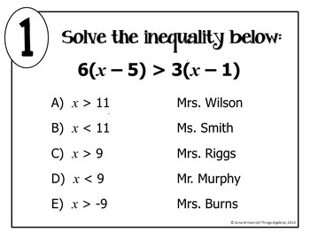 Multi-Step Inequalities Math Lib - DISTANCE LEARNING by All Things Algebra