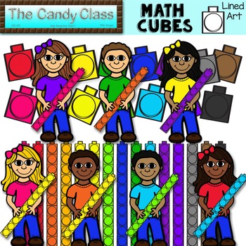 Preview of Math Linking Pattern Cube Kids Clipart Place Value Tens and Ones Counting
