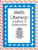 Math Literacy Cards-#6 Addition and Subtraction