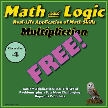 Preview of Math & Logic - Grade 4 Multiplication Word Problems - FREE