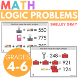 Math Logic Problems, Puzzles for Addition & Subtraction Wi