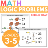 Math Logic Problems, Puzzles for Addition & Subtraction Wi