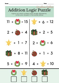 Math Logic Puzzle | Critical Thinking | Christmas Edition | TPT