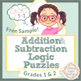 Math Logic Puzzles 1st Grade and 2nd Grade Math Enrichment Free Sample