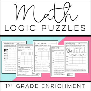Preview of Math Logic Puzzles: 1st grade Enrichment - [Digital & Printable PDF]