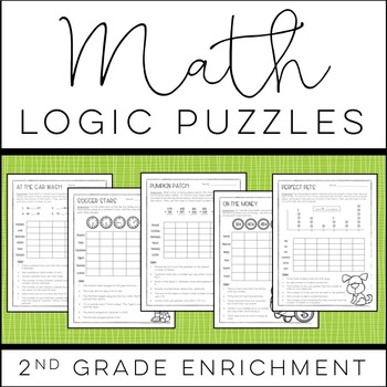 Preview of Math Logic Puzzles: 2nd grade Enrichment - [Digital & Printable PDF]