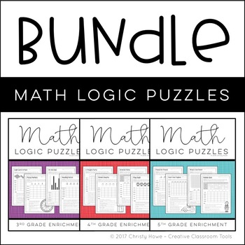 Preview of Math Logic Puzzles: 3-5 BUNDLE - [Digital & Printable PDF]