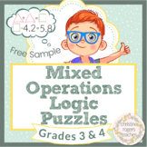 Math Logic Puzzles 3rd Grade and 4th Grade Math Enrichment Free Sample
