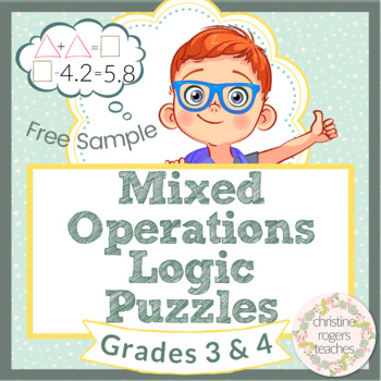 Preview of Math Logic Puzzles 3rd Grade and 4th Grade Math Enrichment Free Sample