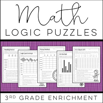 Preview of Math Logic Puzzles: 3rd grade Enrichment - [Digital and Printable PDF]